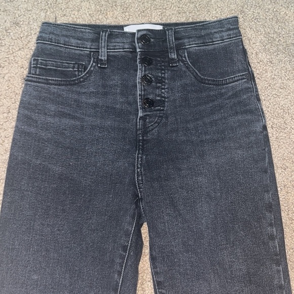 Everlane The Authentic Stretch High Rise Skinny Button Fly Washed Black 25 - Picture 5 of 9